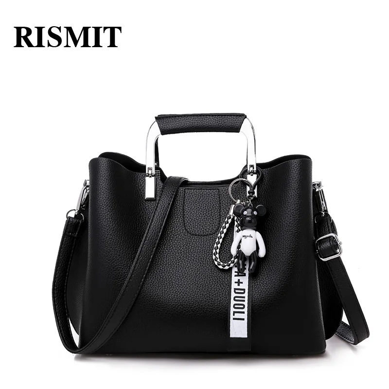 

RISMIT Shoulder Bags Fashion for women by 3 layers of High Capacity Shoulder Bag Handbag PU Leather women bags Messenger Bear b