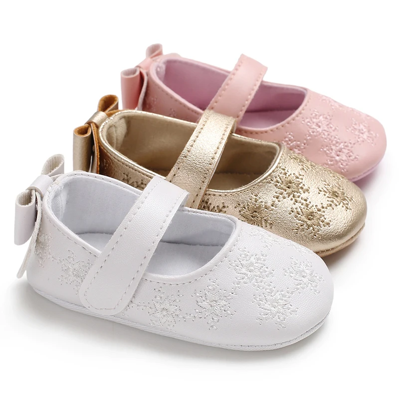 Cute Newborn Infant Baby Girls Toddler Kids Shoes Soft Sole Anti-slip PU Leather Prewalker 0-18T Crib Shoes