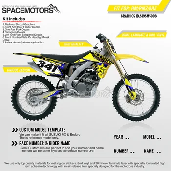 

MotoSpace Team Graphics Backgrounds Decals 3M Custom Stickers For SUZUKI RMZ250 04-18 RMZ450 08-17 RM125/250 03-08 008