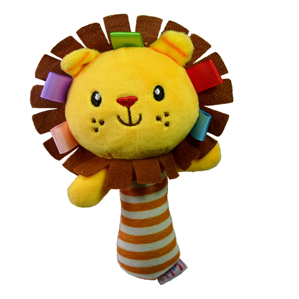 Cartoon Lion Animal Plush Toy Baby Kids Handbell Hand Bell Rattle for Infant Toddlers Children Bed Bedtime Toys