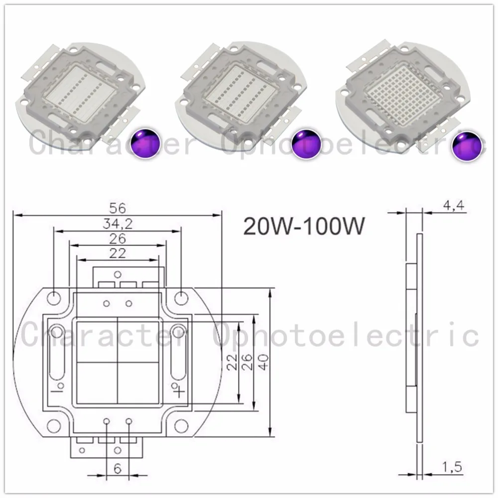 UV  LED Ultraviolet Bulbs Lamp Chips 365nm 375nm 380nm 385nm 395nm 400nm 405nm 3W 5W 10W 20W 30W 50W 100W High Power Light 603035 a5d uv led module for uv gel curing lights uv flatbed printer ink varnish curing dry lamps 365nm 395nm ultraviolet lights