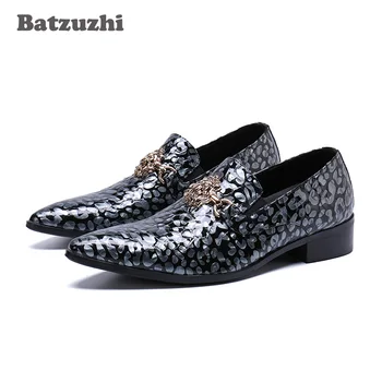 

Batzuzhi Italian Type Men Shoes Pointed Toe Genuine Leather Dress Shoes Male sepatu pria Office Business Shoes for Man, Big SIze