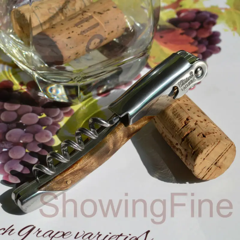  Laguiole Chateau Figure Waiter's Wine Corkscrew Bottle Opener with Wooden Box 