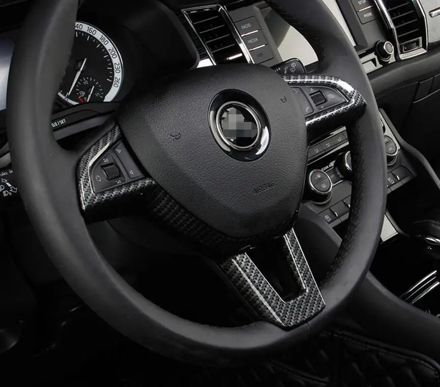 Для Skoda Kodiaq 2017 2018 Матовый ABS хромированный/углеродное волокно цветной пластиковый