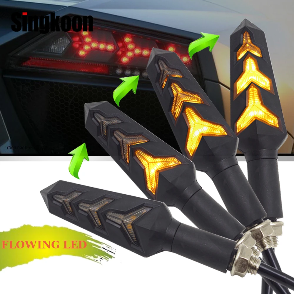 

Universal Flowing motorcycle turn signal lights LED Amber Indcator Lamp Blinker FOR bmw s1000r bmw s1000xr suzuki sv cbr 954