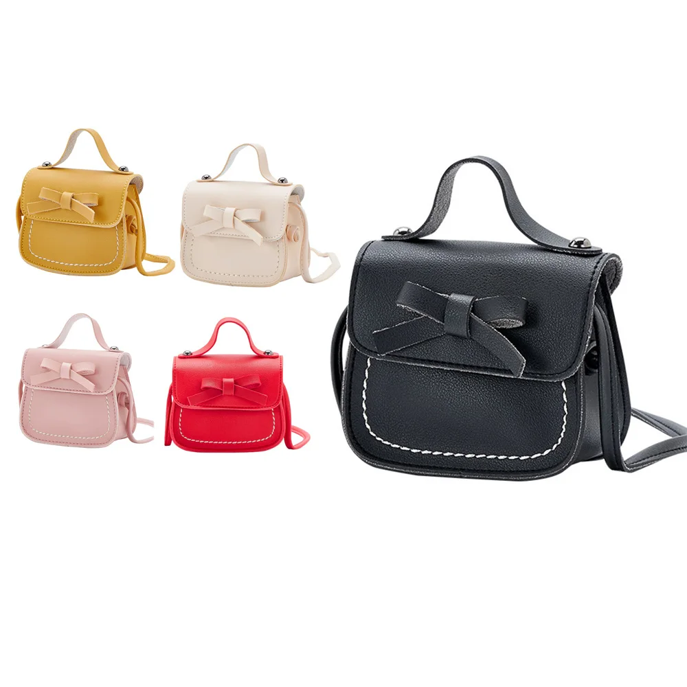 

Plush Backpacks Children Small Messenger Bag Mini Cute Girl Kids Shoulder Handbag PU Crossbody Bowknot Purse Money Bags child