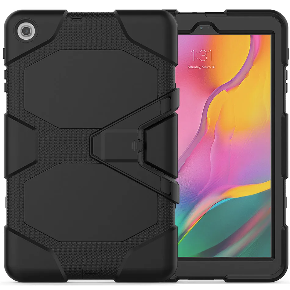 For Samsung Galaxy Tab A 10.1 T510 T515 SM-T510 Tablet Shockproof Hard case Military Heavy Duty Silicone Rugged Stand Cover