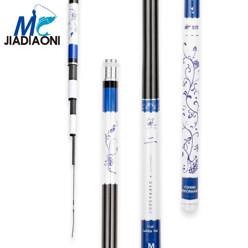 

JIADIAONI Carbon Super Hard Taiwan Fishing Rod 5.4-9M Telescopic Fish Rod Fly Fishing Pole For Big Carp Fish MA04390