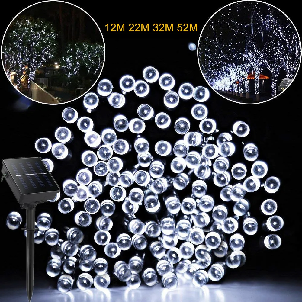 

LED Solar Christmas Lights 8 Modes Solar String Lights 52M Waterproof Outdoor Fairy Lights for Xmas,Wedding,Garden,Holiday Decor