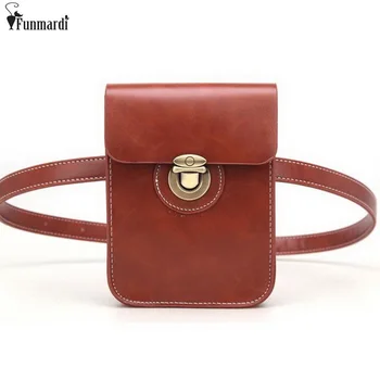 

FUNMARDI New Trendy PU Leather Waist Bags Travel Small Belt Wallets Fashion Simple Women Bags Luxury Design Waist Packs WLAM0111