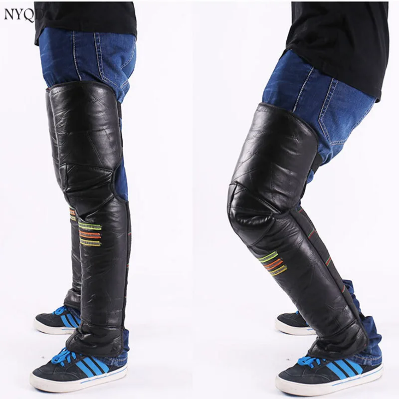 Riding motorcycle Genuine Leather knee and warm winter electric vehicle