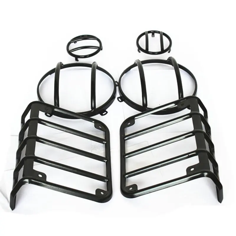 For Jeep JK Tail Light Guards 7 Inch Headlight Guards Turn Single