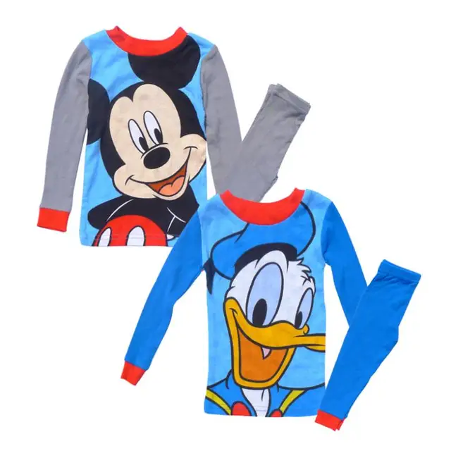 Baby Pajamas Blue Cartoon Miki Mouse Donald Duck Pijamas Children