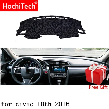 

Rose Pattern Non-slip Dashmat Dash Mat Dashboard Cover Pad Cover Carpet Car Sticker for Honda civic 2016 Car Styling