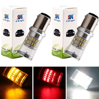 

2 Pieces S25 1157 BAY15D 3014 48 SMD P21/5W Auto Bulbs Red White Amber 12V DC Lamps LED Car Turn Tail Lights 720 Lumens