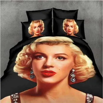 

Marilyn Monroe Bedding Set reactive dyeing Starry sky printing Quilt cover set Queen Bed linen sets bed set 3D Rose Flower queen
