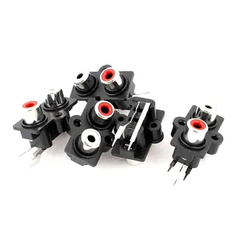 

5pcs PCB Mount 2 Position Stereo Audio Video Jack RCA Female Connector