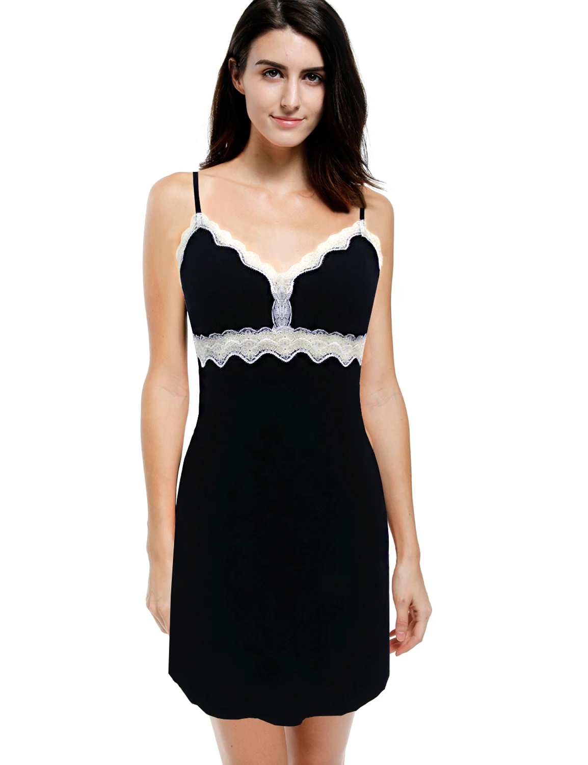 Blooming Jelly Spaghetti Strap Cotton Sleepwear Full Slips Lace Sling