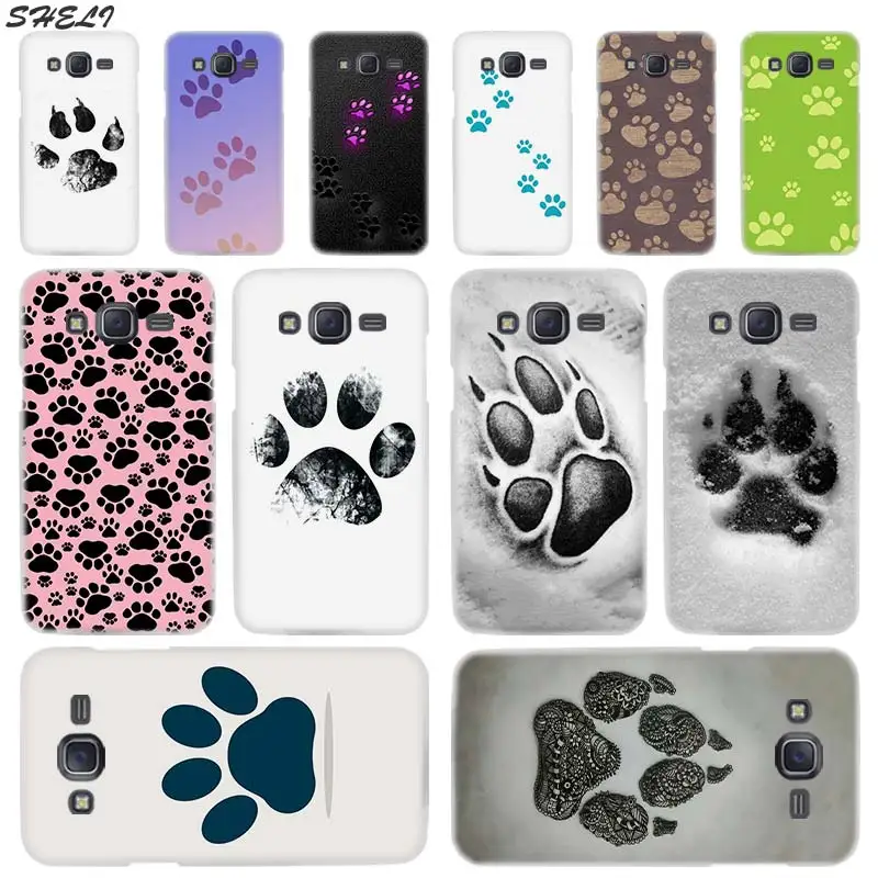 

Sheli Dog paw print Transparent Hard Phone Case for Samsung J1 J2 J3 J4 J5 J6 J7 J8 2015 2016 2017 2018 J7 Prime j4 Plus Ace
