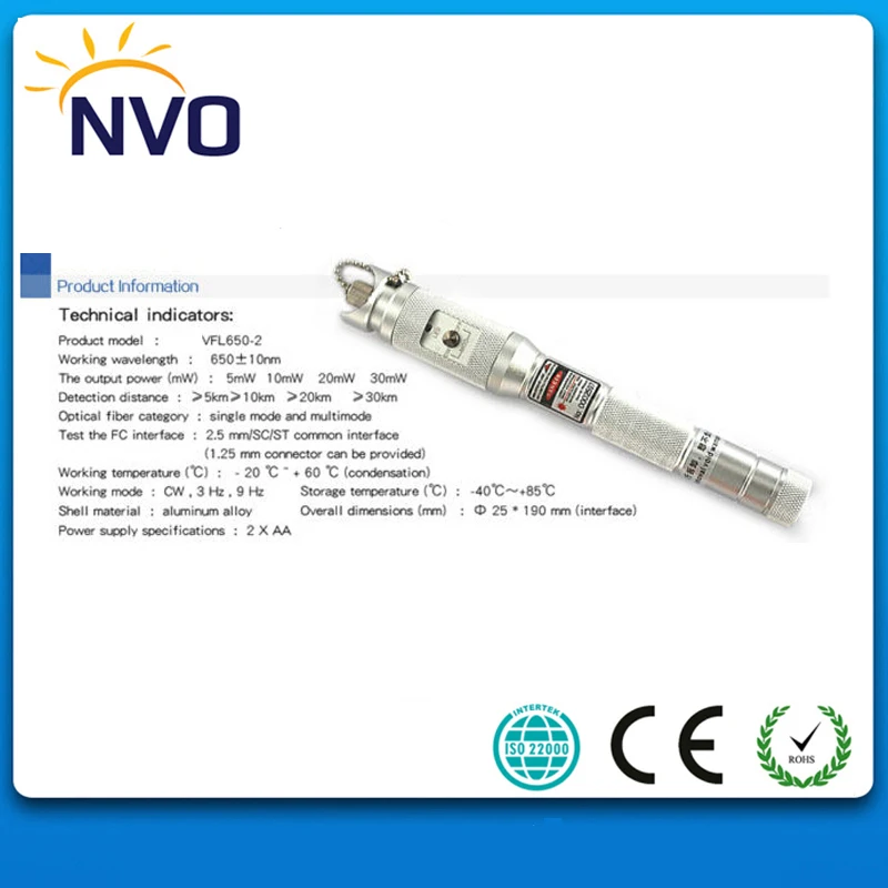 

Free Shipping 5mW Visual Fault Locator Fiber Optic Cable Tester 5KM Optical Laser Source