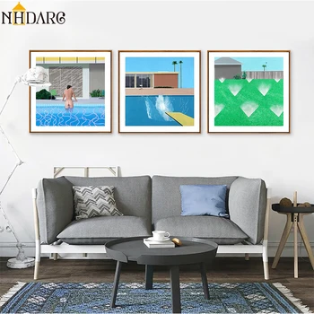 

Fresh with swimming pool decoration painting, Nordic simple decoration Canvas Print Painting Poster Art Wall Picture Home Decor