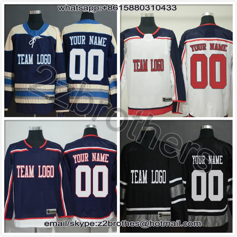 

Factory OEM Custom Ice Hockey Jersey Design DIY Your Own College Team Sweater Stitch Sew Logo Name Number Columbus Men Women Kid