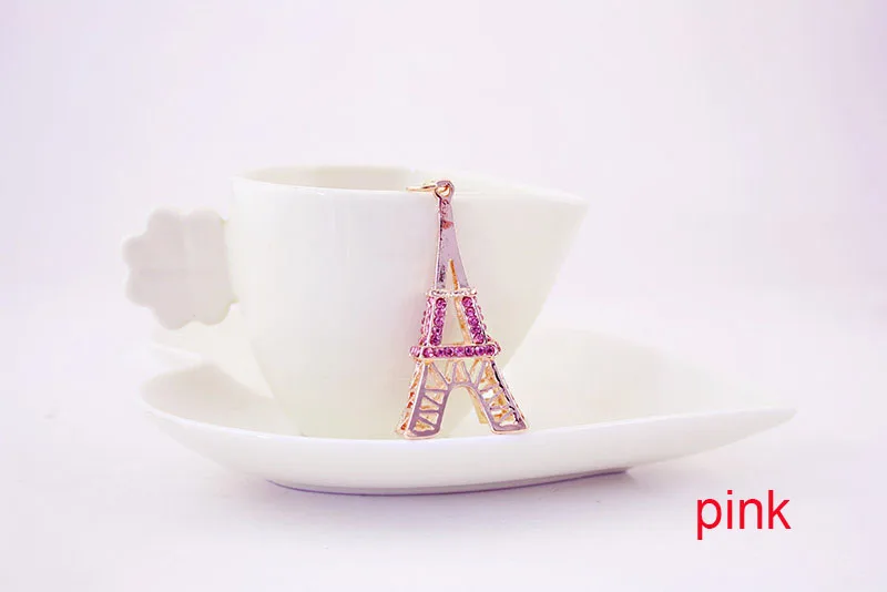 RE Брелок «Эйфелева башня» для ключи, сувениры Париж Эйфелева башня горный хрусталь брелок для ключей, брелок для ключей, украшение брелок для ключей G31 - Цвет: pink