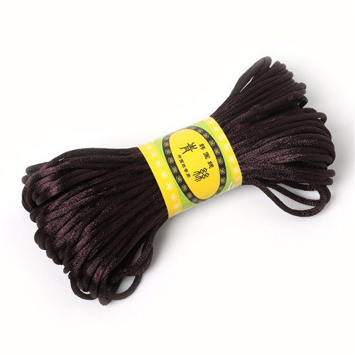 20M Solid Chinese Knot Cord Rattail Silk Satin Braided String For DIY Bracelet Rope Jewelry Making Beading Braided Threads