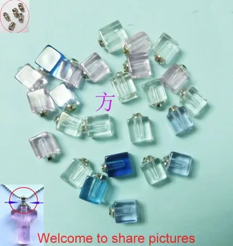 

100pcs Crystal Pendant vials *perfume bottle Rice Charms MINI vials Screw cap Necklace Pendant