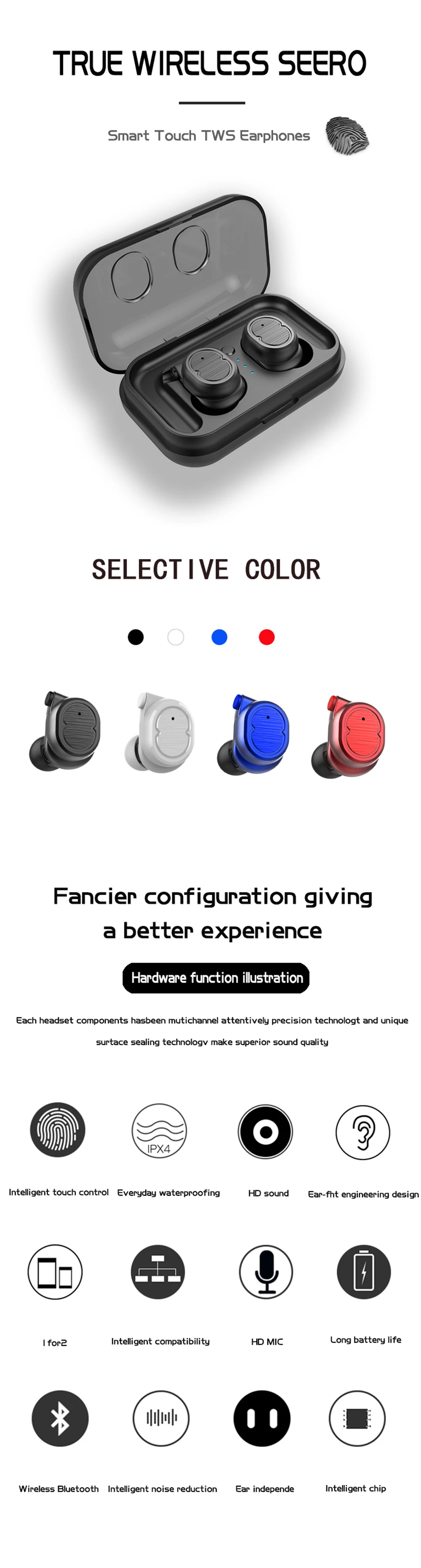 TWS Mini Wireless Bluetooth Earphones Bluetooth V5.0 HiFi Stereo Sound Headphones Headset IPX5 Waterproof Earbuds For All Phone (2)