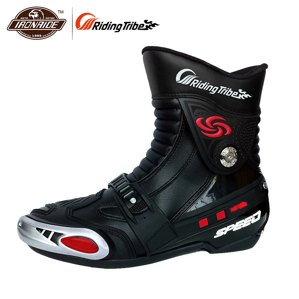 

Riding Tribe Motorcycle Racing Boots Dirt Bike Off-Road Riding Sports Protector Shoes Motorcycle Motocross Racing Boots Black