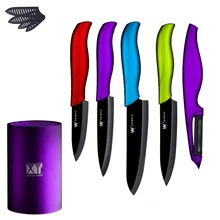 Xyj marca 3, 4, 5, 6 Pulgadas Cuchillo de Cocina + Peeler + Cuchillo De Cerámica Titular 6 Unidades Set Mejor Regalo de Gran Capacidad Bloque Del Cuchillo Caliente venta