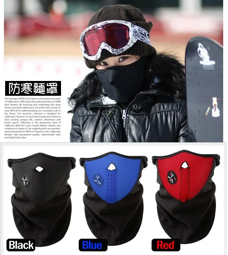 3 шт./партия Флисовая теплая велосипедная маска на половину лица с капюшоном для защиты лыж, велоспорта, спорта на открытом воздухе, зимний шарф для защиты шеи, велосипедная маска для лица