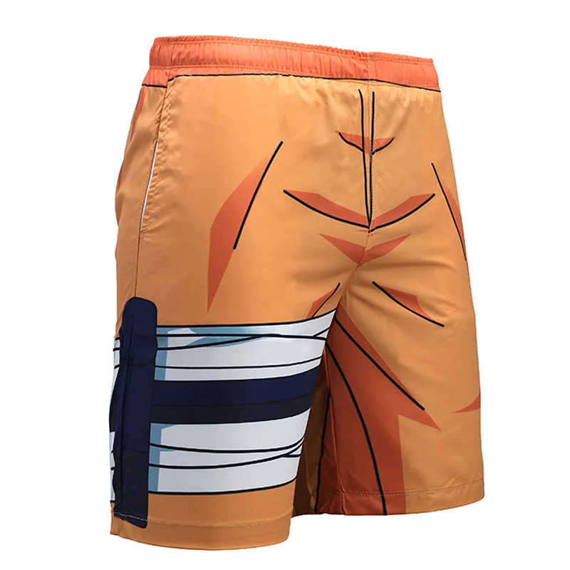 Летние повседневные шорты мужские пляжные шорты с рисунком мужские борды Dragon Ball Z Наруто Супер Saiyan сын Goku vegeta Cell Piccolo Бермуды