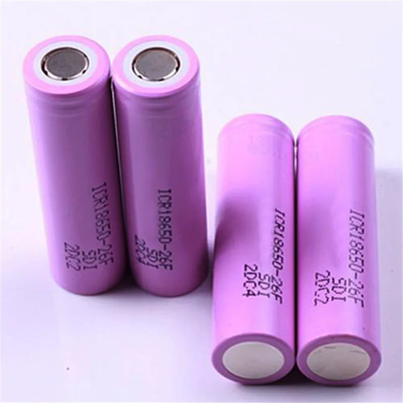 

4Pcs 3.7V 2600mAh 18650 Rechargeable li-ion Battery For ICR18650-26F ICR18650 26F 2600 mAH Batteries T0.05