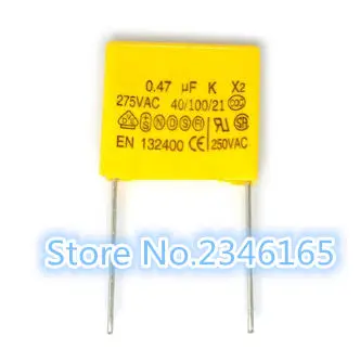 

10pcs 470nF K X2 275VAC 15mm X2 40/100/21 250VAC