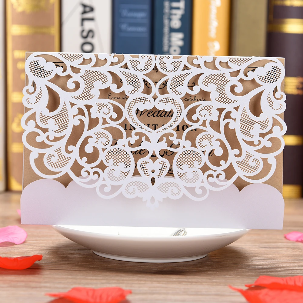  Laser Cut Invitationslace Invites for Wedding Engagement Birthday Baby Shower Party GraduationSquar - 33039769536