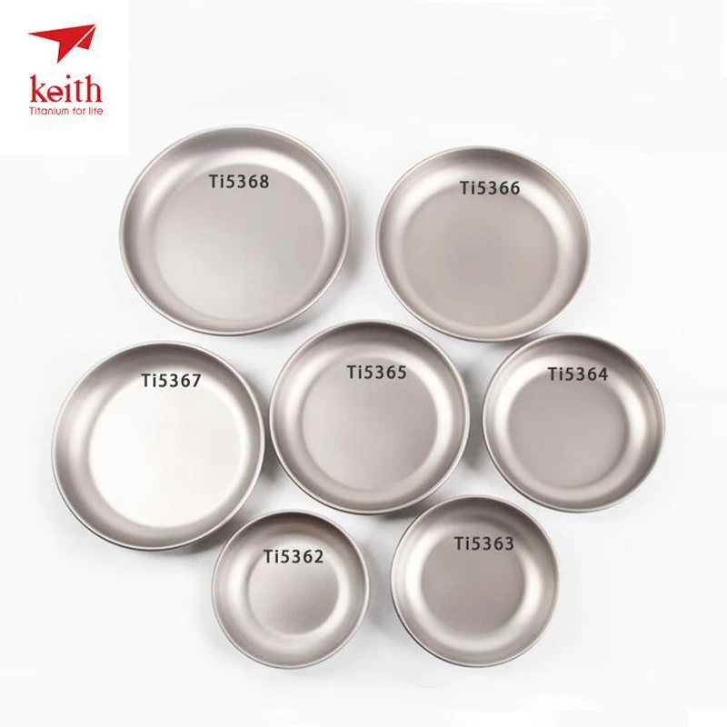 Keith Titanium Plate Sets Camping Titanium Dishes Saucer Outdoor Tableware Cutlery Camping Hiking Travel Plates Ti5371 2