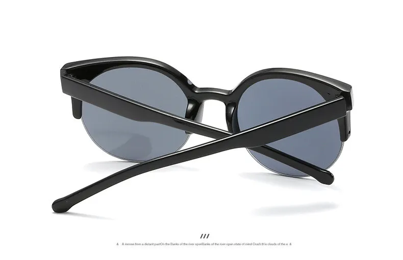 Imwete, круглые солнцезащитные очки кошачий глаз, женские, фирменный дизайн, полуоправа, солнцезащитные очки, женские, Ретро стиль, кошачий глаз, солнцезащитные очки, UV400, женские