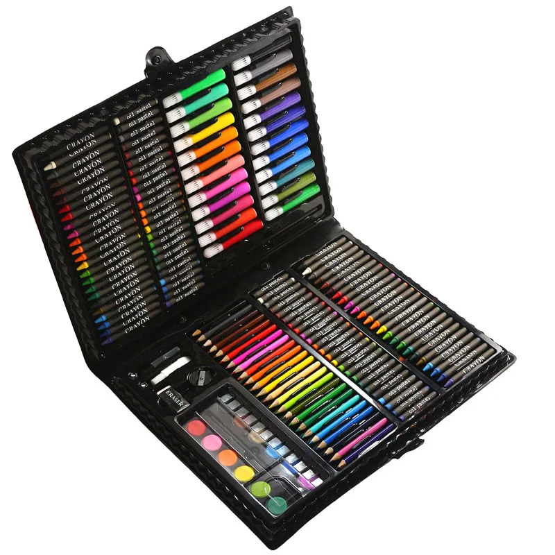 168pcs Children Drawing Set Pupils Watercolor Palette Box Brush Pen Painting Tools Art Kids Gift Box Painting Supplies children s paintbrush sets painting supplies painting tools children crayon watercolor pen art stationery 110 pieces set