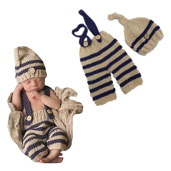 

Pudcoco Fine Knit Newborn Baby Photo Photography Prop Clothes Baby Hat and Pants