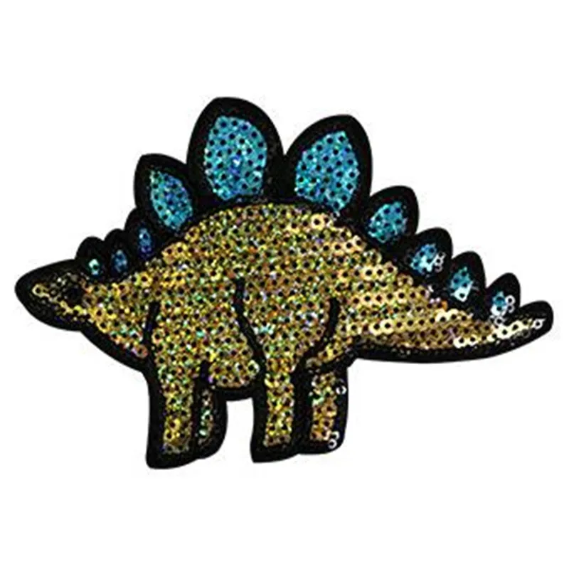 

Girl men clothes Diy sequins dinosaur patch deal with it 155mm stegosaurus patches for clothing Christmas animal stickers