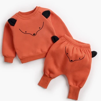 Baby Suit Autumn Winter Baby Boy Cartoon Cute Clothing Pullover Sweatshirt Top + Pant Clothes Set Baby Toddler Girl Outfit Suit 2