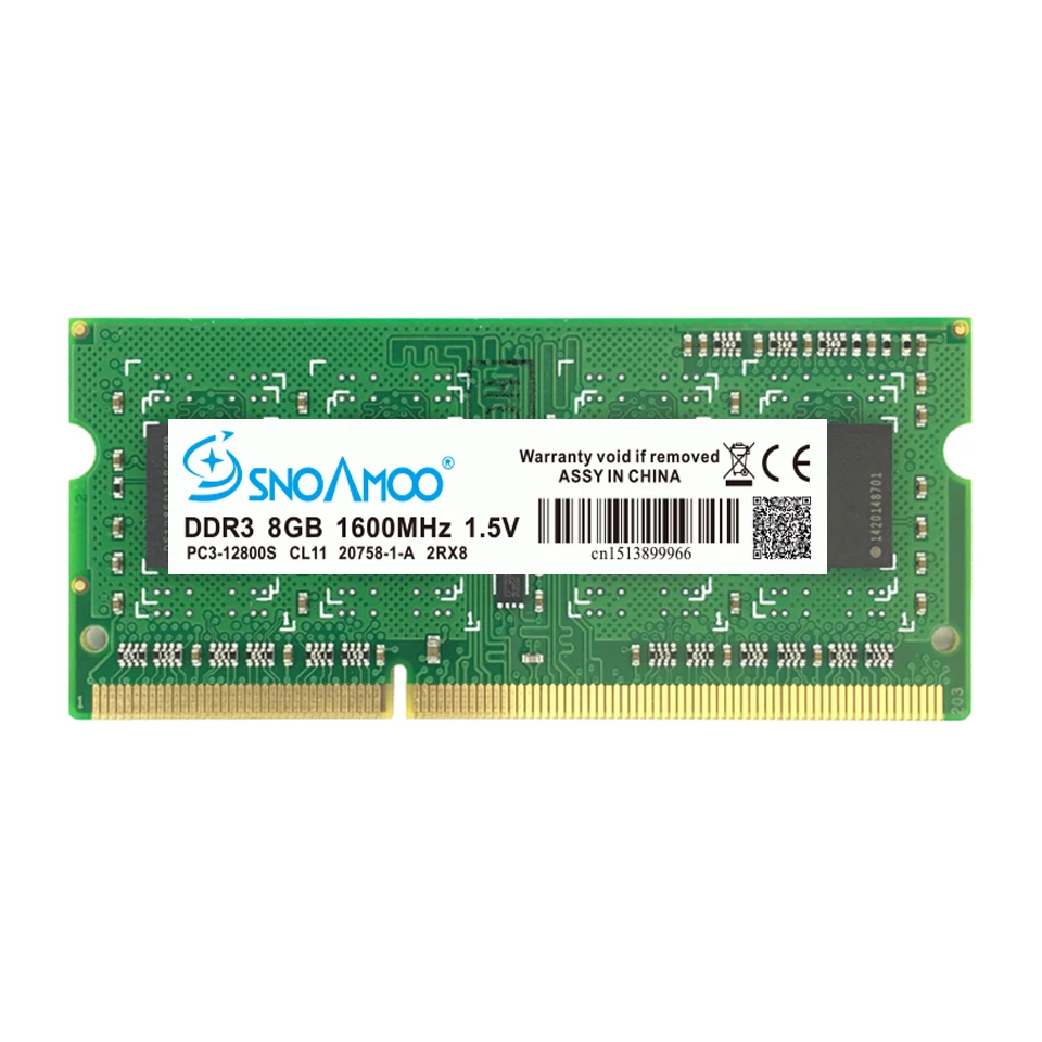SNOAMOO DDR3 8 Гб 1333/1600 МГц оперативная память Тетрадь памяти PC3 10600S 204 Pin 1 5 V 2Rx8 SO DIMM