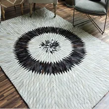 Роскошный Ковер из воловьей кожи, современная натуральная молочная корова, чекер из меха для гостиной, украшения спальни