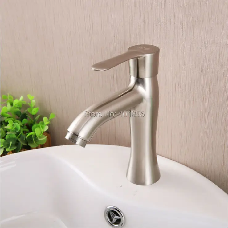 

L16750 Luxury Deck Mounted 304 Stainless Steel Material Cold Water Basin Tap