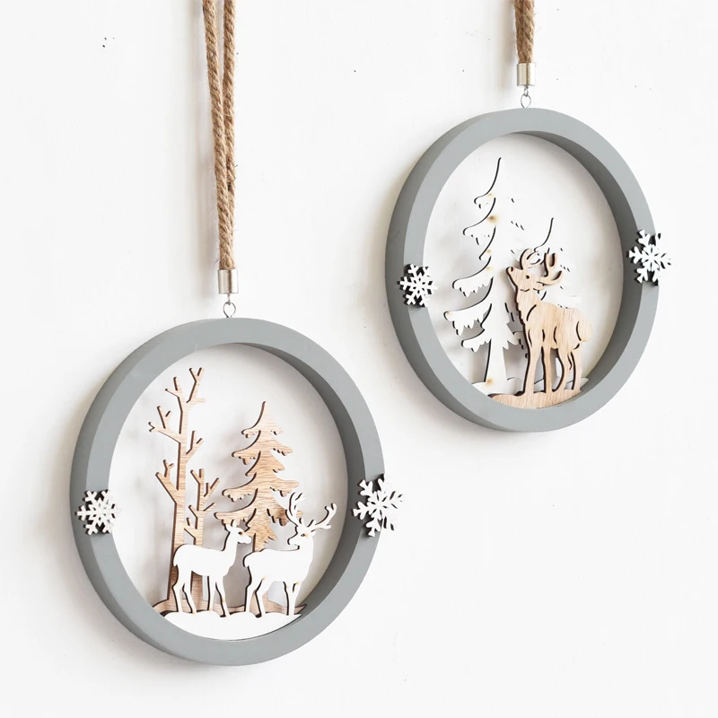 Nordic Style Three Dimensional Elk Wooden Fiberboard Wall Hanging