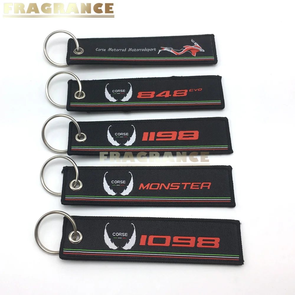 

Motorcycle Key Chain Woven Key Ring For Ducati 848 evo 1198 Monster 1098 Label Chain Black Car Keychain