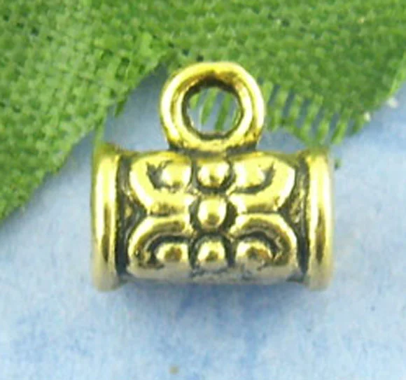 

Doreen Box Lovely 80PCs Gold color Wire Tube Spacers Beads Bail For Jelewry 4*7mm Findings (B00997)