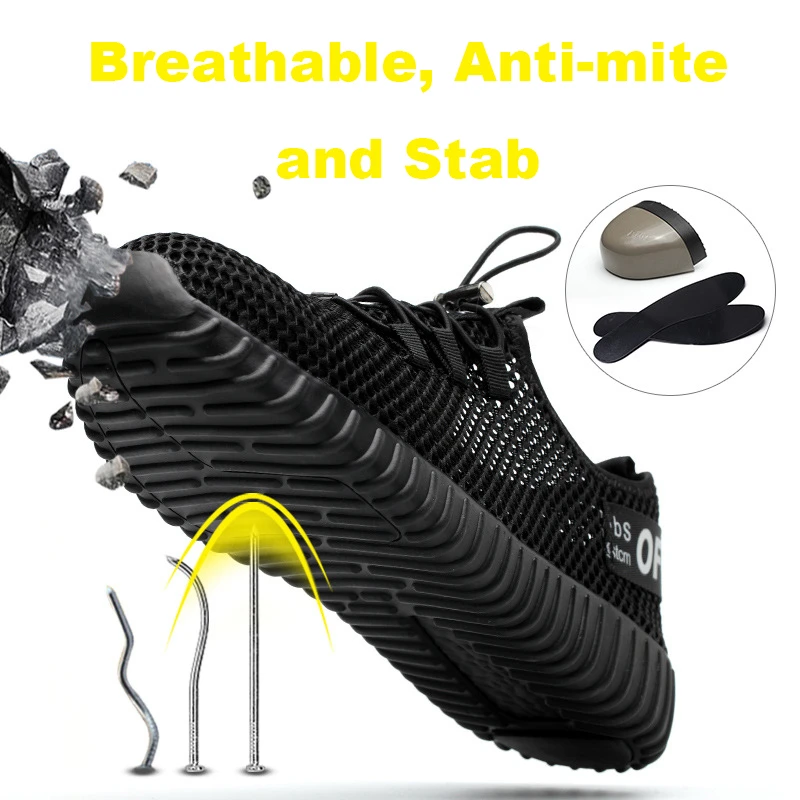Женские защитные ботинки уличная дышащая мужская обувь стальной носок ПРОКАЛЫВАЮЩИЕ рабочие кроссовки мужские